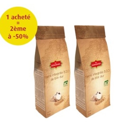 Image de Pack DUO Farine intégrale BIO de blé dur BIO (2kg)